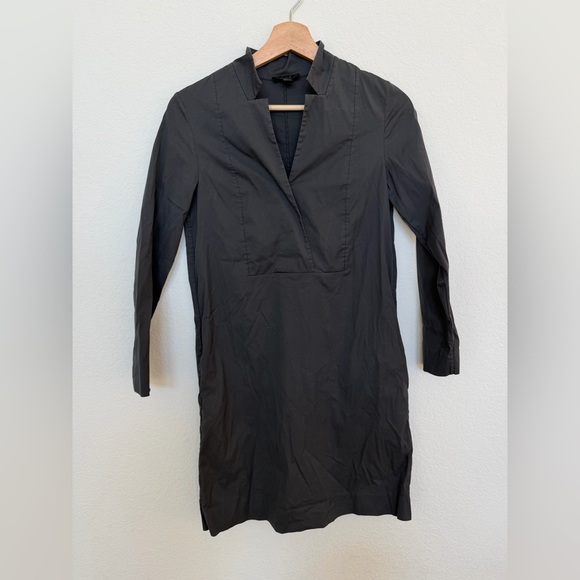 COS Dresses & Skirts - COS Cotton Poplin Shirtdress Charcoal Gray Size 2 Business Casual